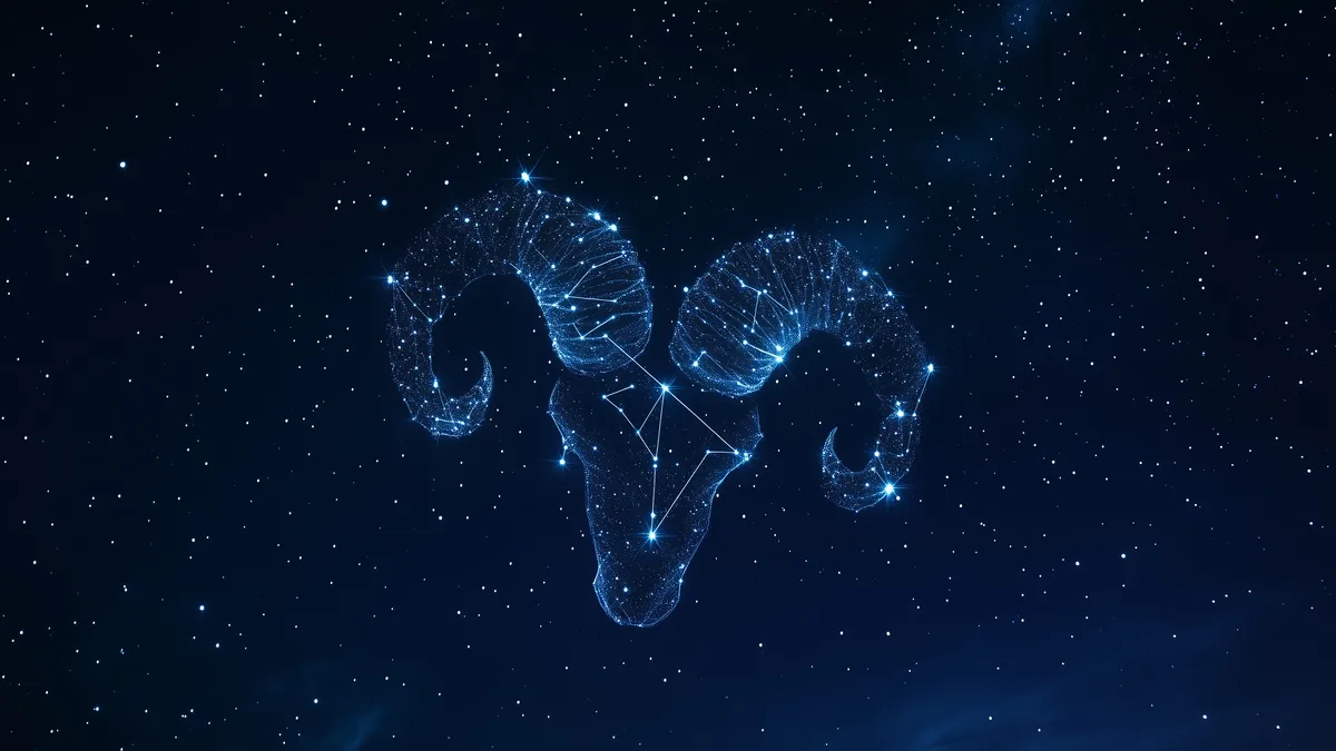 saturn return in aries: Aries zodiac constellation stars illustration