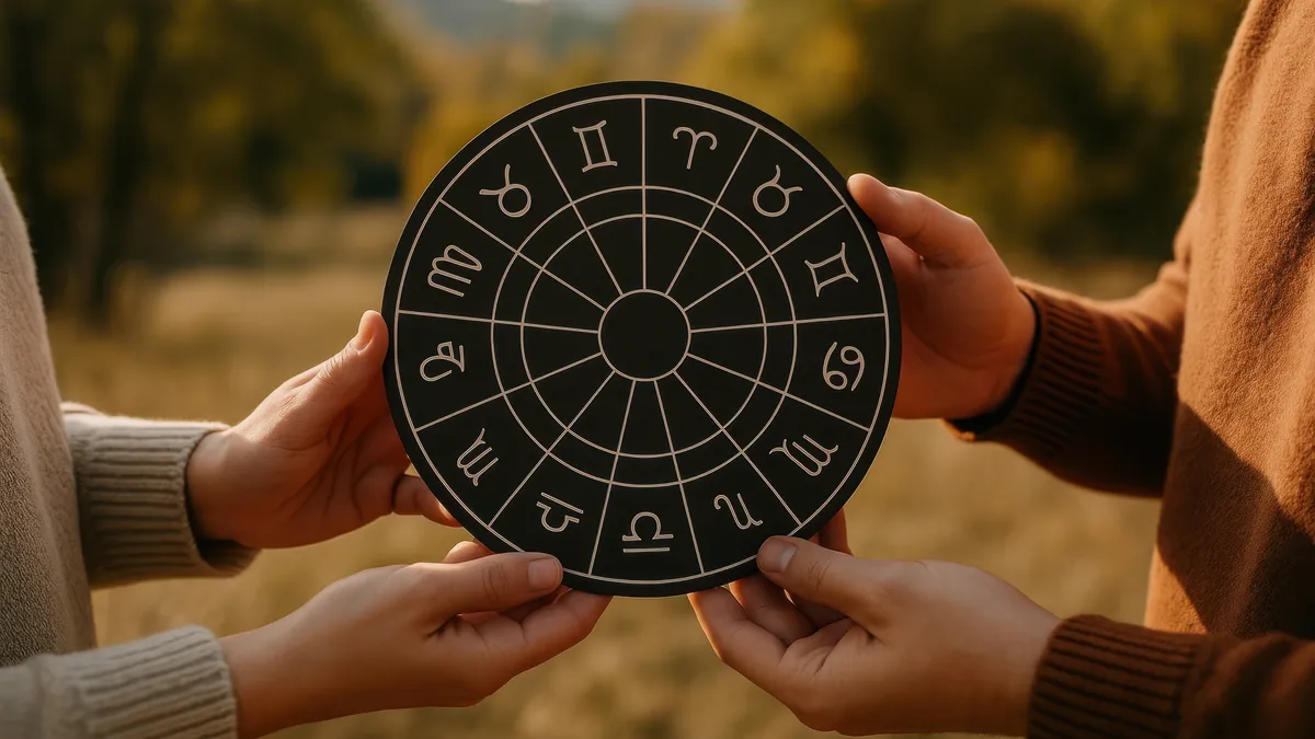 what happens during saturn return: zodiac wheel chart hands illustration for this article